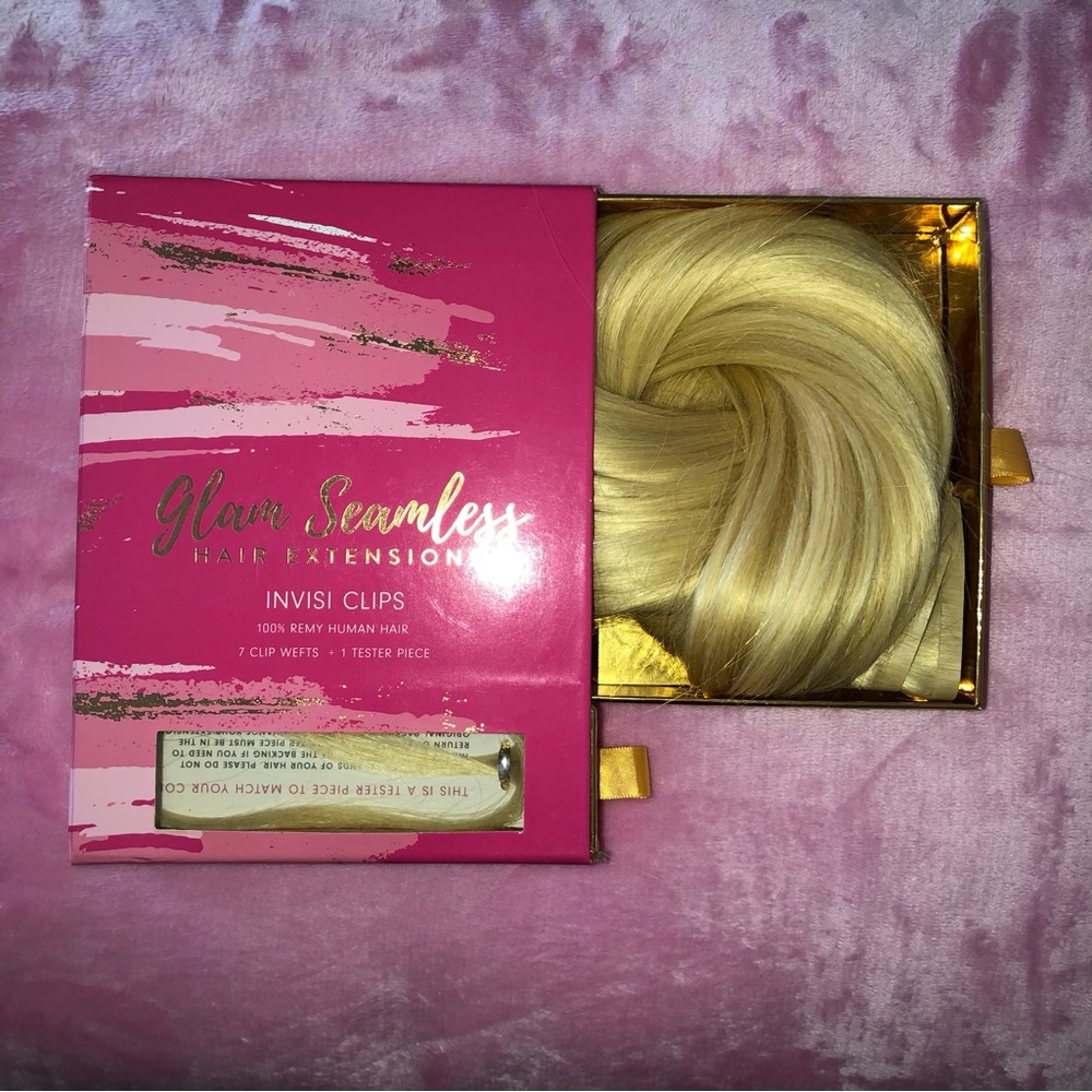 Glam Seamless 20” clip in human hair extensions color #613